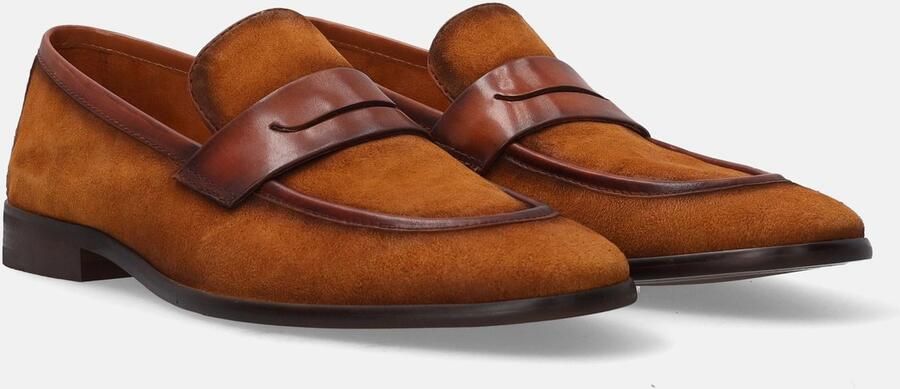 Merkloze heren mocassins bruin suède