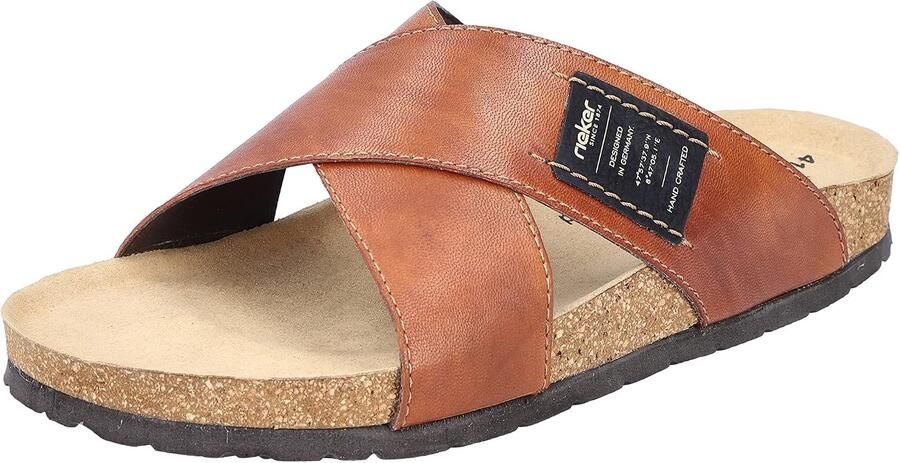 Merkloze Heren Mules Bruin Leer Comfort Wijdte G