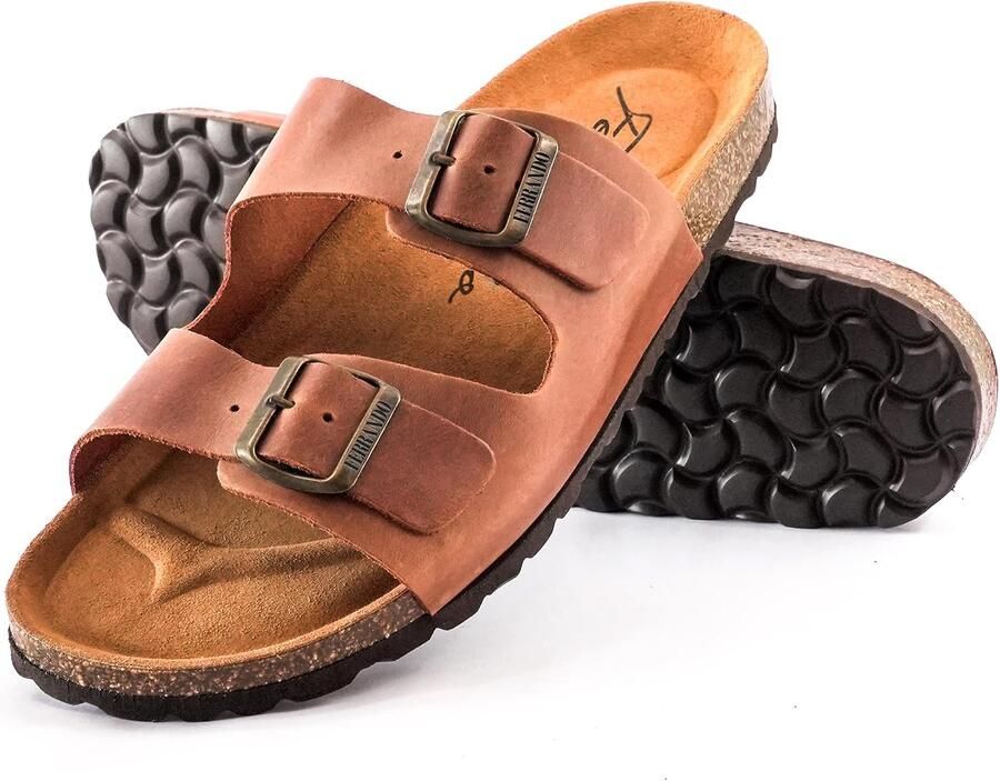 Merkloze Heren Mules Comfortabele Nubuck Leren Slippers