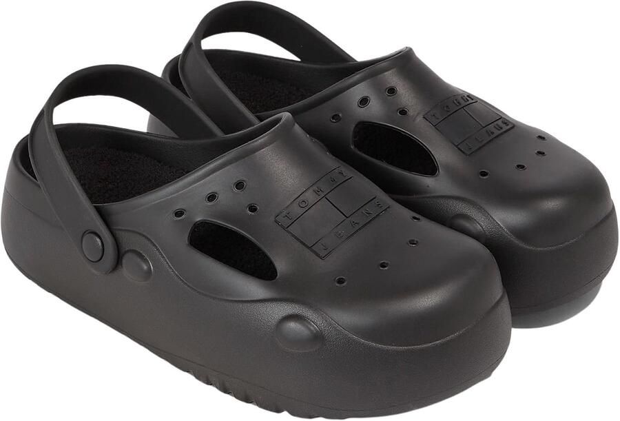Merkloze Heren Pantoffels met Warme Voering Zwart