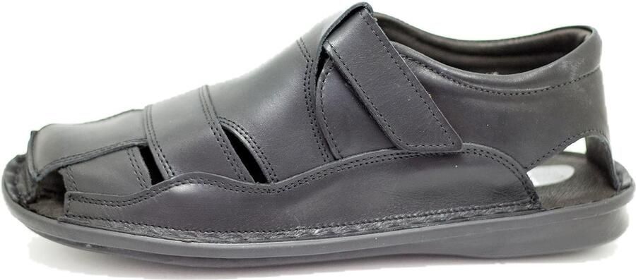 Merkloze Heren Sandalen Leer Comfortabele Zomerschoenen met Klittenband