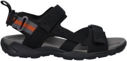Merkloze Heren Sandalen Zwart Leer Klittenband