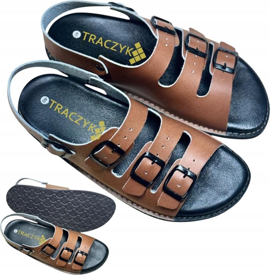 Merkloze Heren Slippers Bruin Leer Comfort & Ondersteuning