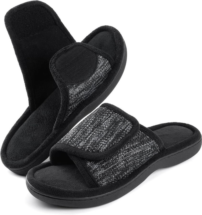 Merkloze Heren Slippers met Geheugenschuim en Verstelbare Pasvorm