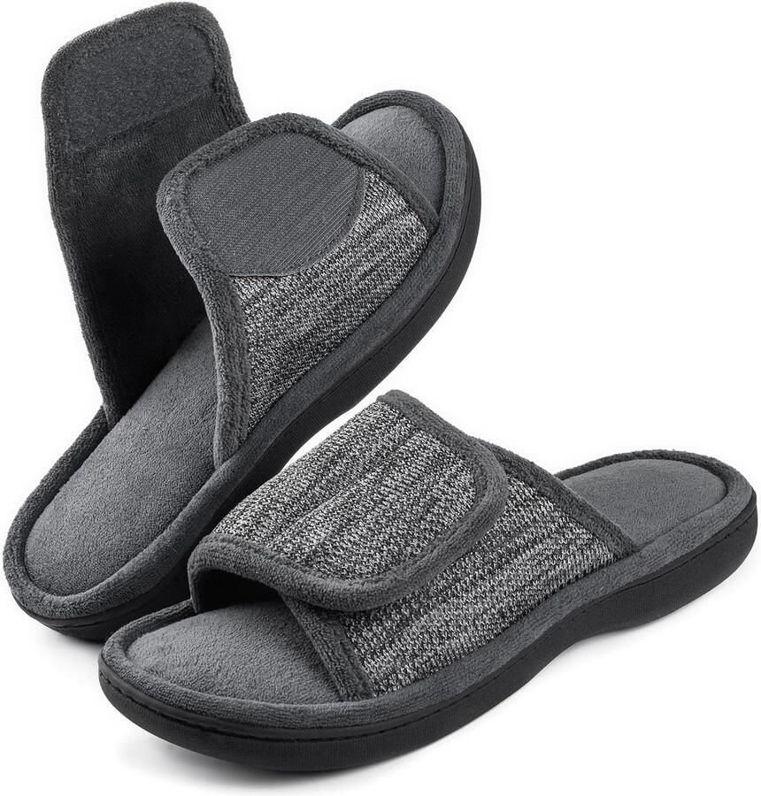 Merkloze Heren Slippers met Verstelbare Pasvorm en Geheugenschuim