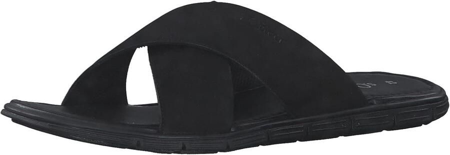 Merkloze Heren Slippers Zwart Leer