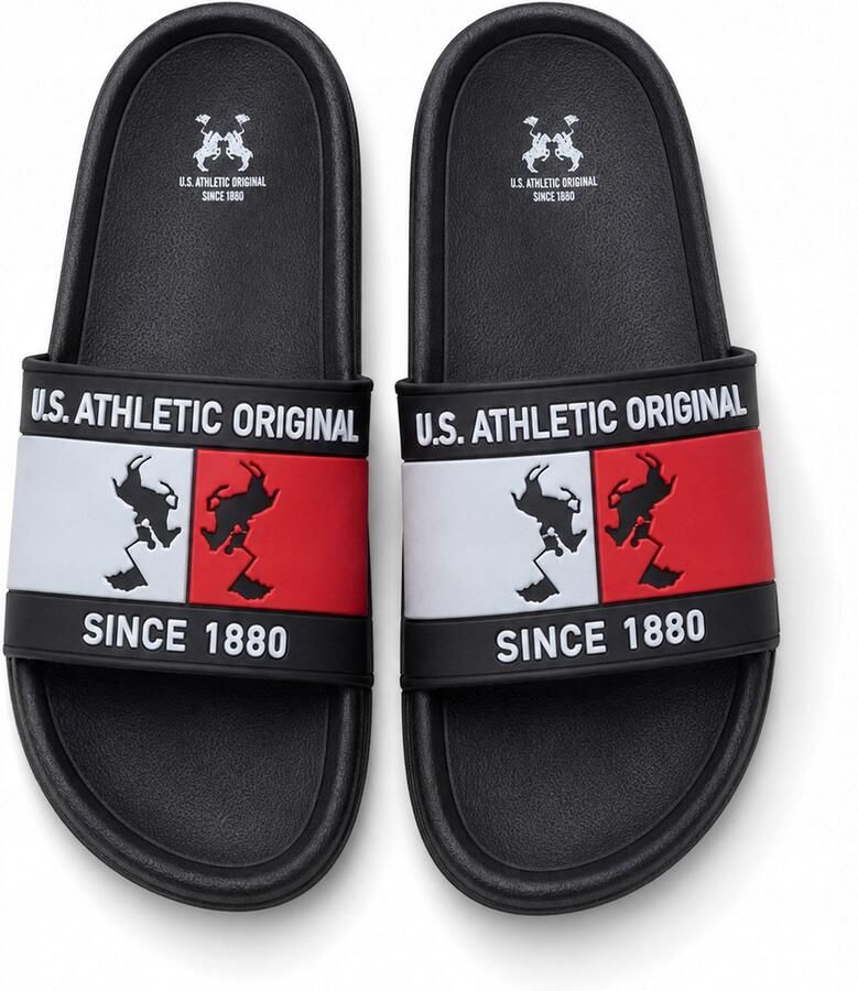 Merkloze Heren Slippers Zwart Strand Zwembad & Casual
