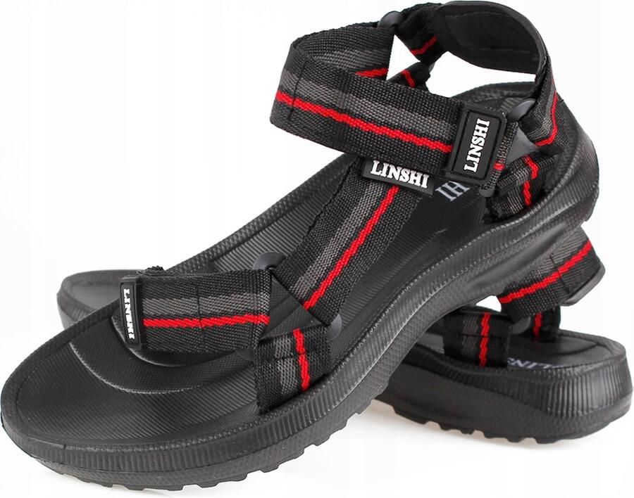 Merkloze Heren Sportsandalen Rood Zwart