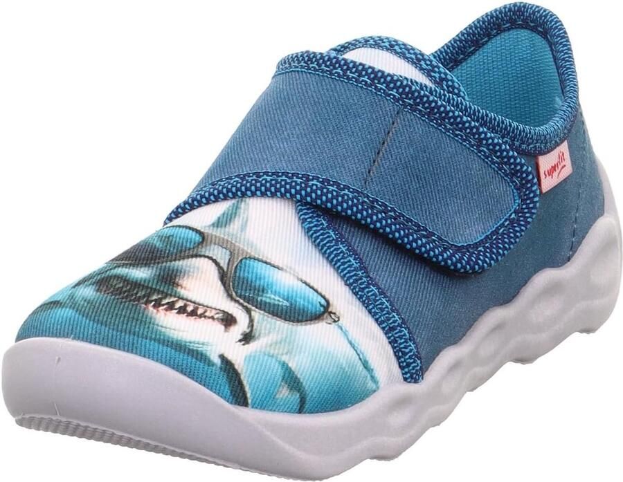 Merkloze Jongens Pantoffels Blauw met Klittenband