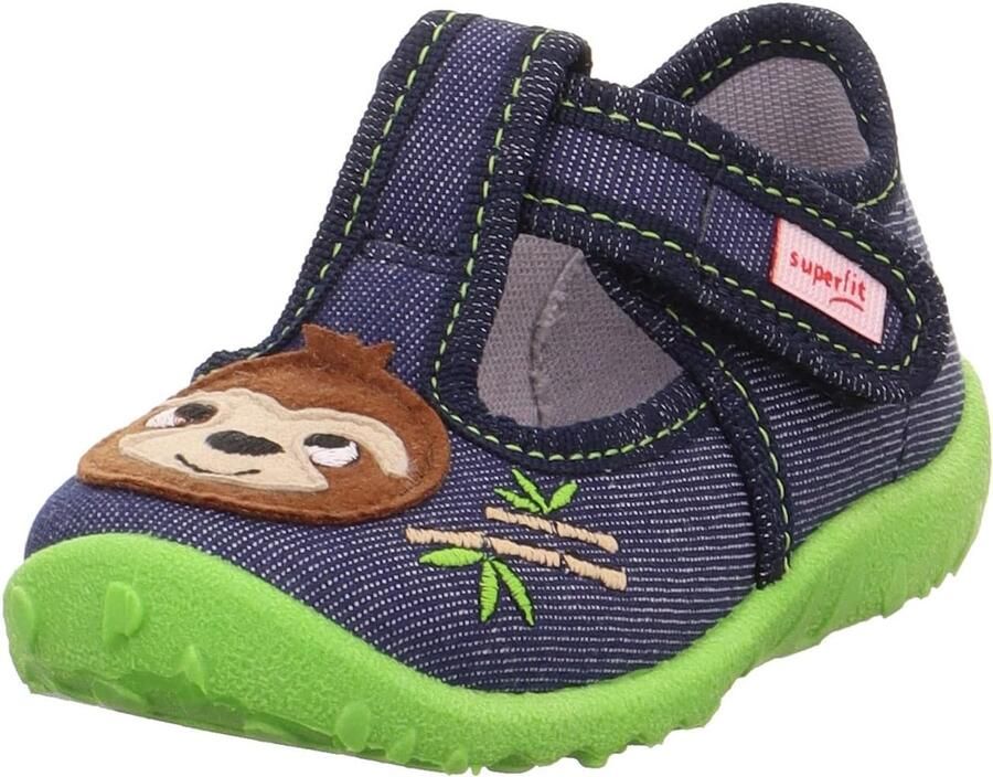 Merkloze Jongens Pantoffels met Klittenband en Stippenprint