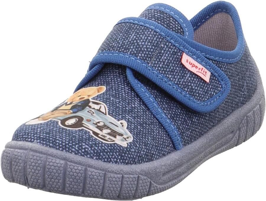 Merkloze Jongens Pantoffels met Klittenband Blauw