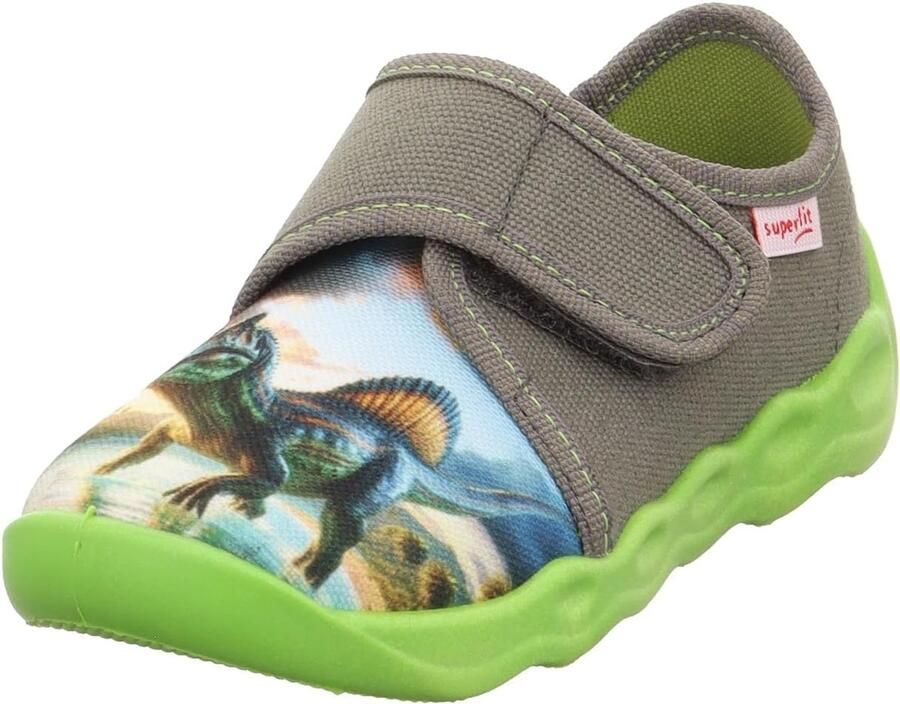 Merkloze Jongens Pantoffels met Klittenband Grijs