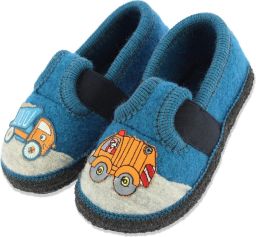 Merkloze Jongens Pantoffels met Truckprint Blauw