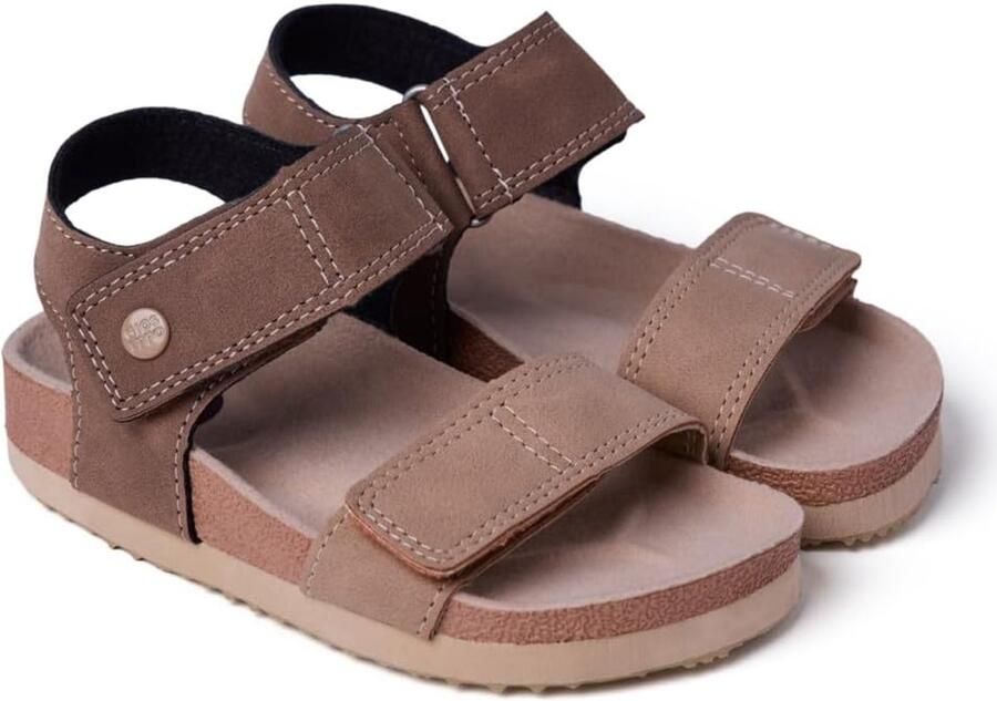 Merkloze Jongens Sandalen met Klittenband Taupe