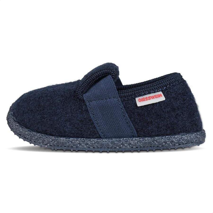 Merkloze Kinder Pantoffels van 100% Wol Blauw
