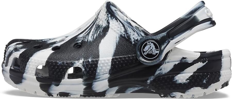 Crocs Classic Marbled Kinderen Klomp Zwart Wit Lichte Gewicht Antibacterieel
