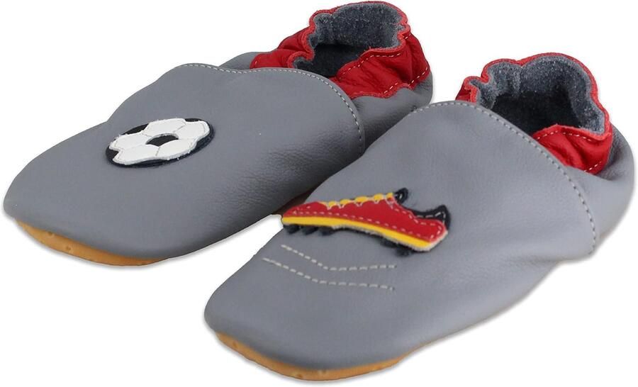 Merkloze Leren Babyschoentjes met Voetbalprint Ade d & Flexibel