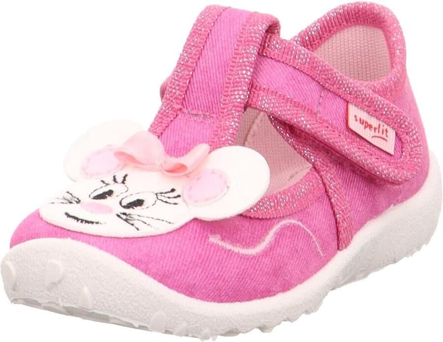 Merkloze Meisjes Pantoffels Roze met Dierenprint Klittenband