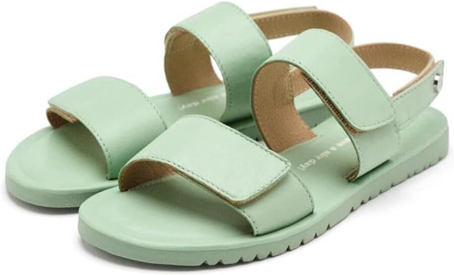 Merkloze Meisjes Platte Sandalen Mint Groen Leer