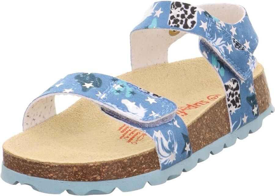 Merkloze meisjes slippers turquoise multicolor