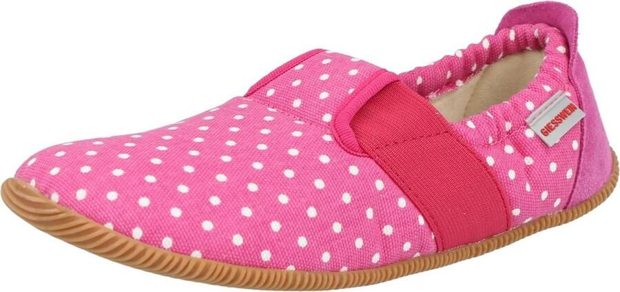 Giesswein Merkloze Meisjesslippers Roze Katoen Antislip Rubberzool