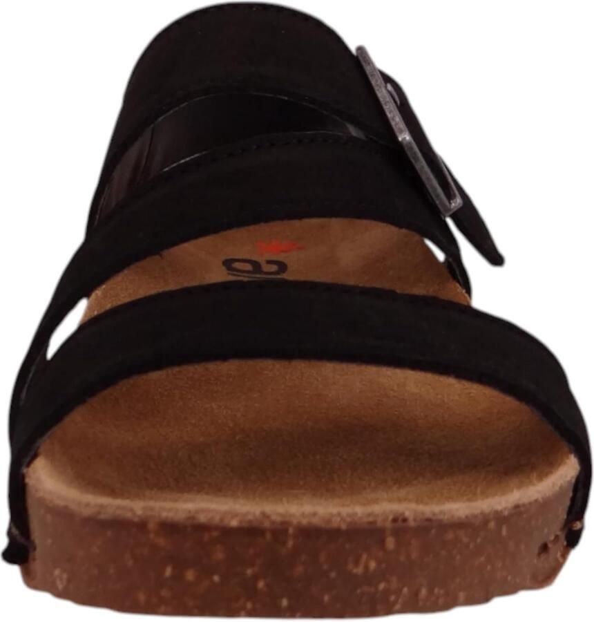 Merkloze Unisex Platte Sandalen Zw Leer Comfort & Stijl