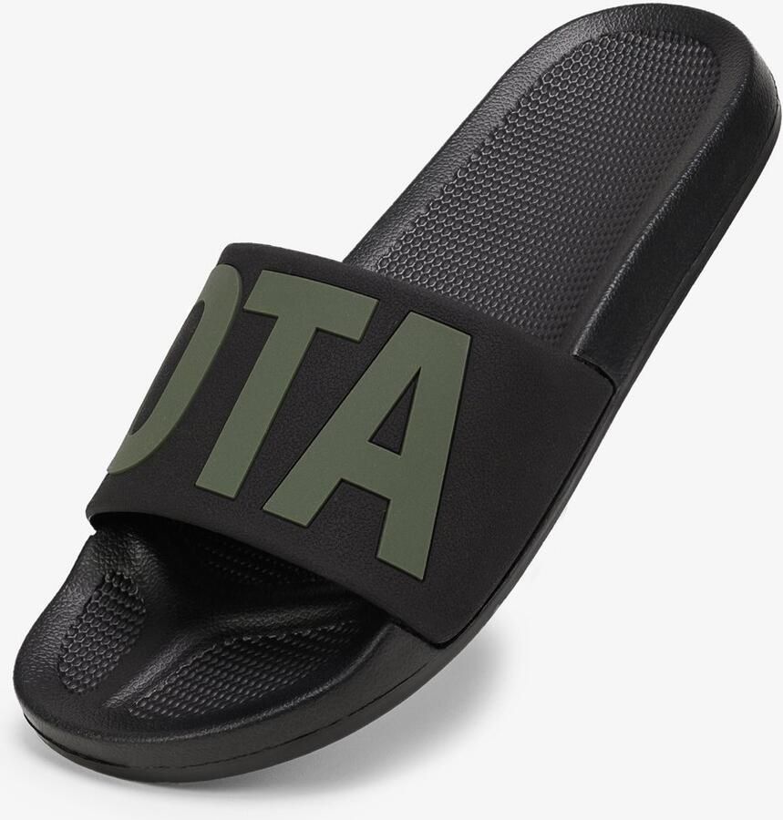Merkloze zwarte heren slippers ideaal voor zwembad en strand
