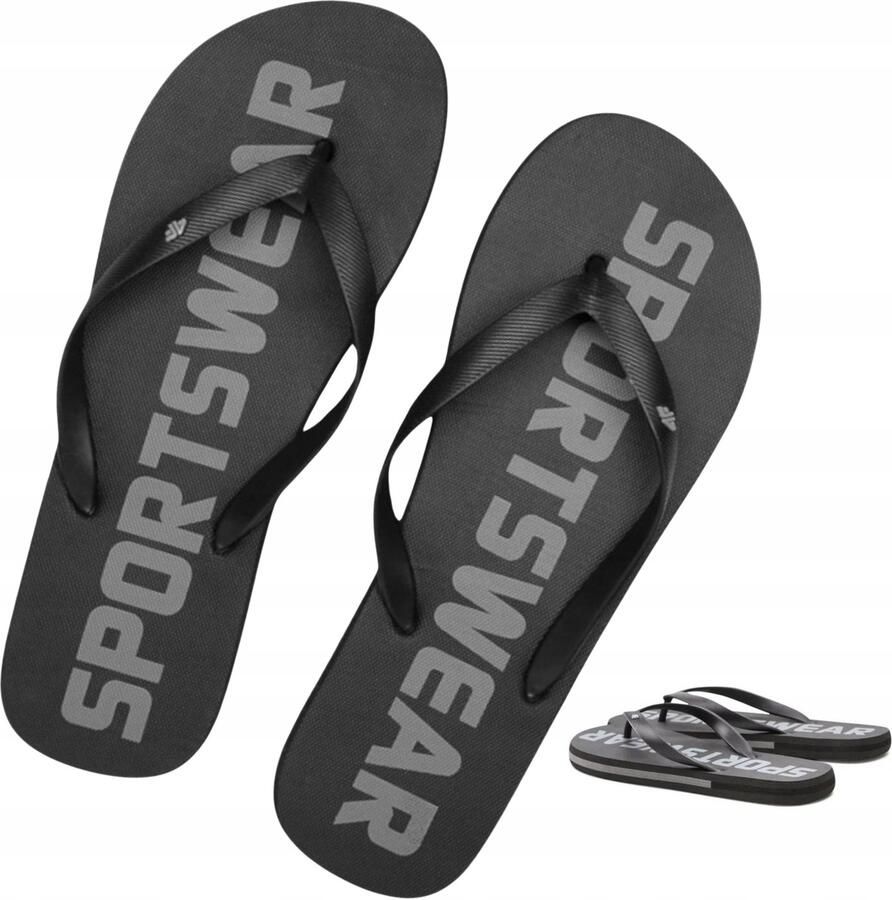Merkloze zwarte heren slippers lichtgewicht en waterdicht