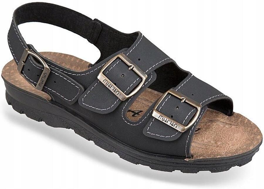 Merkloze zwarte herensandalen met verstelbare band en PU-zool