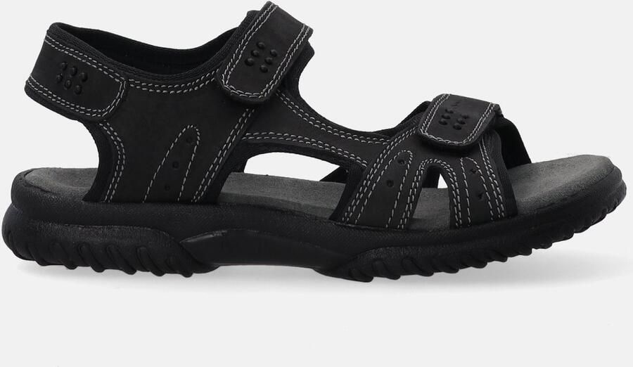 Merkloze zwarte nubuck sandalen heren verstelbaar met klittenband