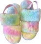Merloze Fluffy rainbow dames pantoffels - Thumbnail 1
