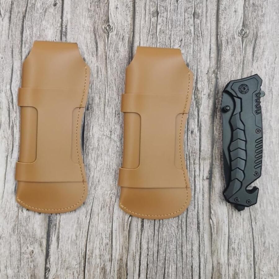 Mes riemtas mes etui kunstleer zakmes hoes messchede voor zakmessen en klapmessen bruin