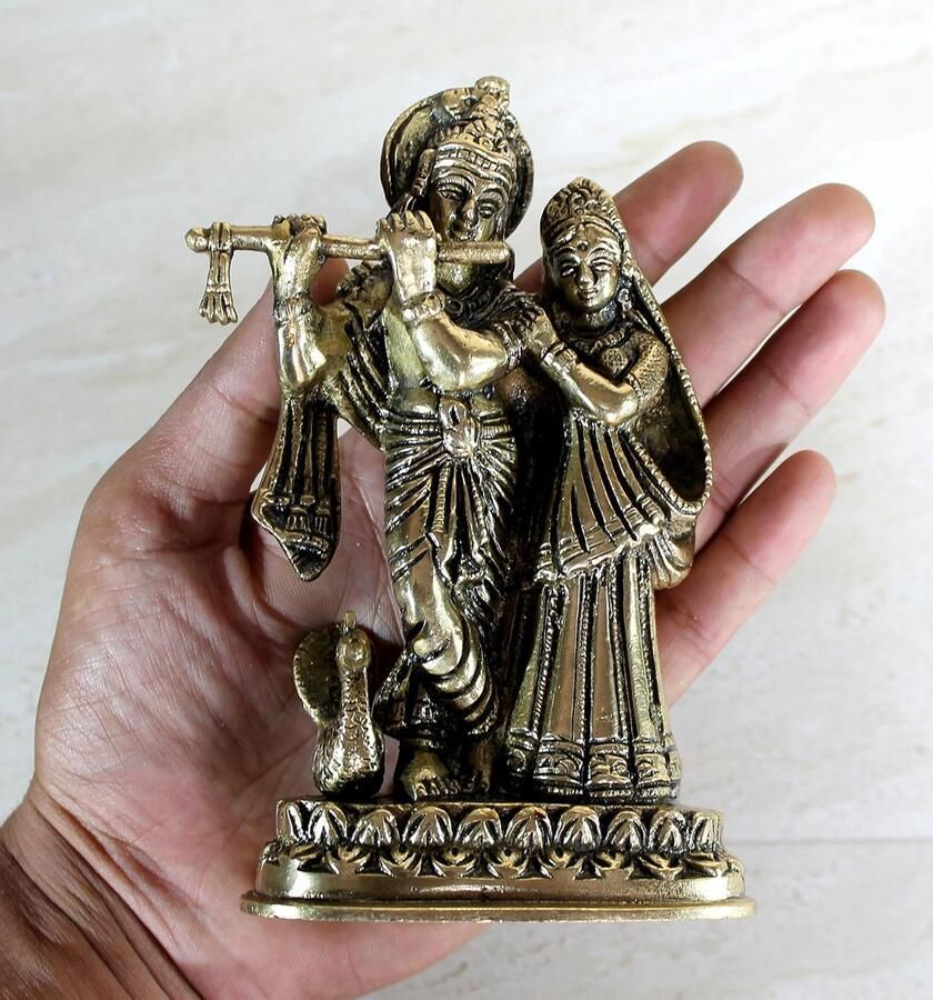Messing Marmer Radha Krishna Radha (6 Messing)