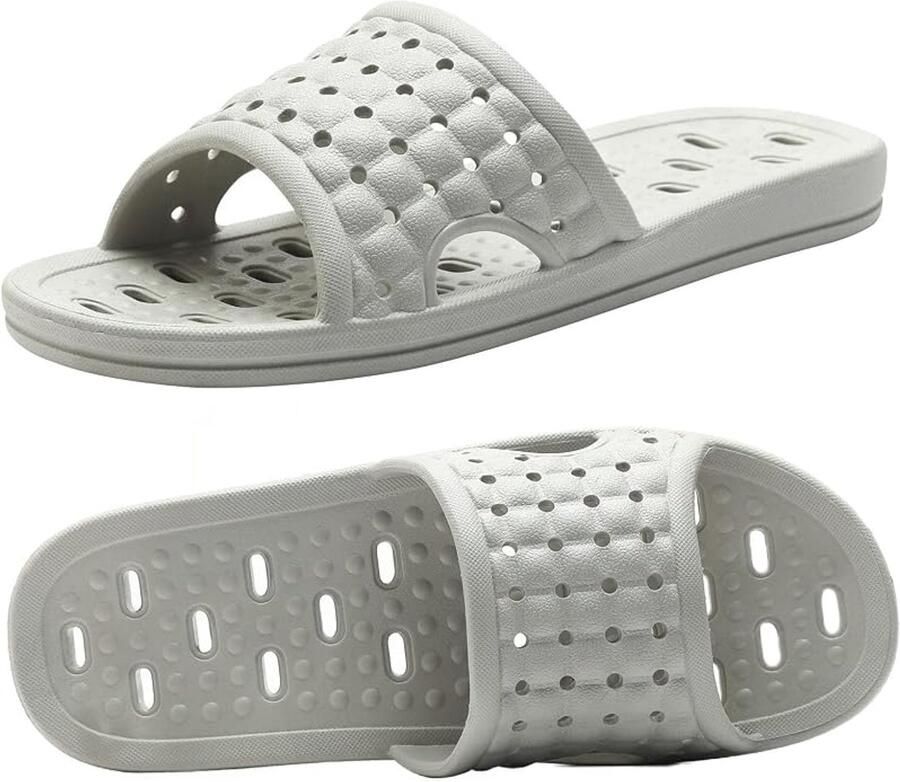 Met afwateringsgaten Badslippers Sneldrogend & antislip Unisex Geschikt voor studentenhuizen badkamers thuis en meer Grijs ??43