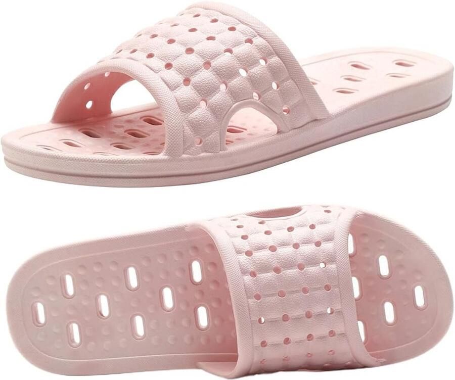 Met afwateringsgaten Badslippers Sneldrogend & antislip Unisex Geschikt voor studentenhuizen badkamers thuis en meer Roze ??39