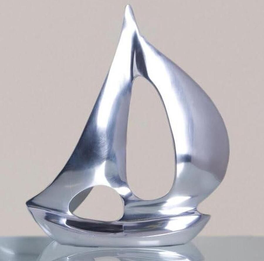 Metalen Boot Sculptuur Scheepsdecoratie Woonkamer Decoratie Gegoten Aluminium 37.8B x 30.2D cm Zwart