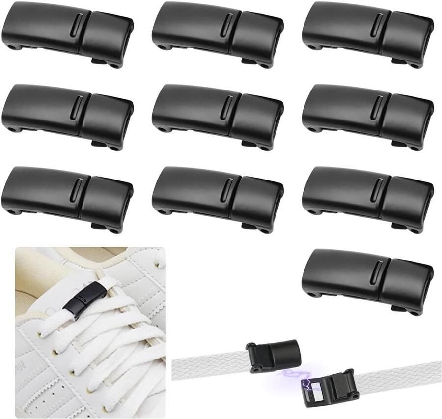 Metalen capsules voor veters capsulegespen magnetische sluiting zwart kinderschoenen sportschoenen wandelschoenen