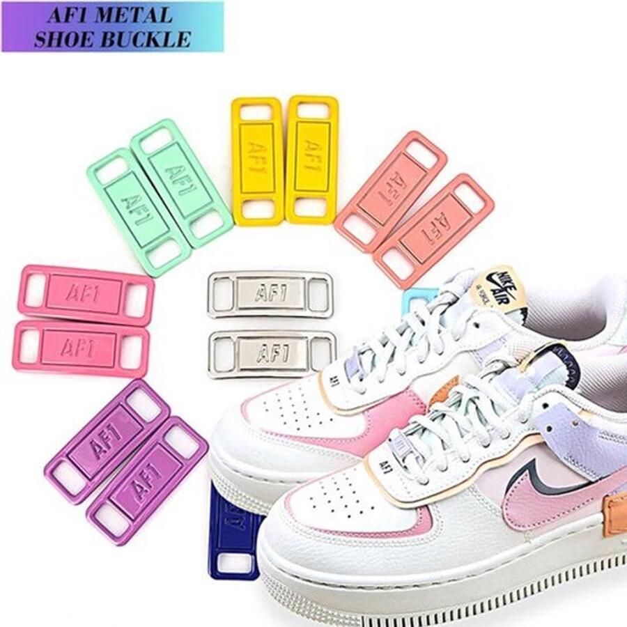 Metalen label schoenvetergesp 17 paar wandelschoenen sportschoenen