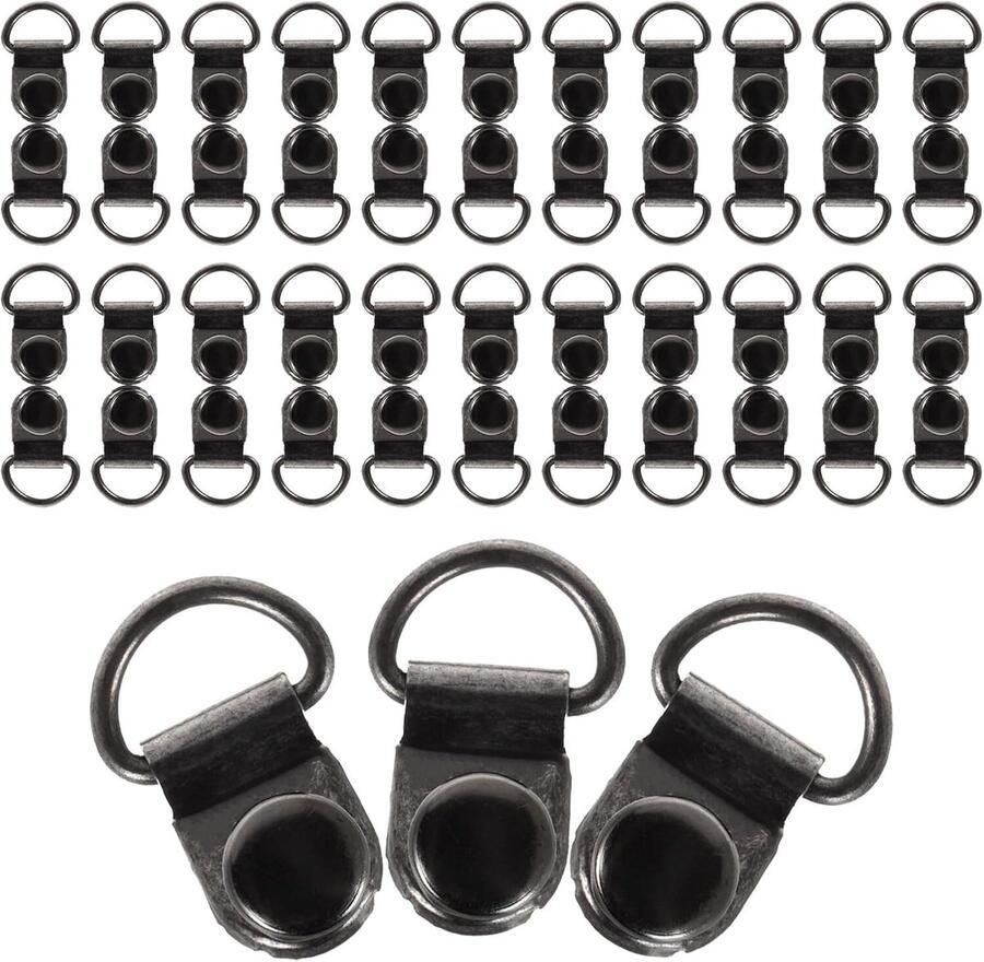 Metalen Schoenhaken Vetersluiting Accessoires Schoenen Repareren Roestvrij Staal 50 Stuks Zwart