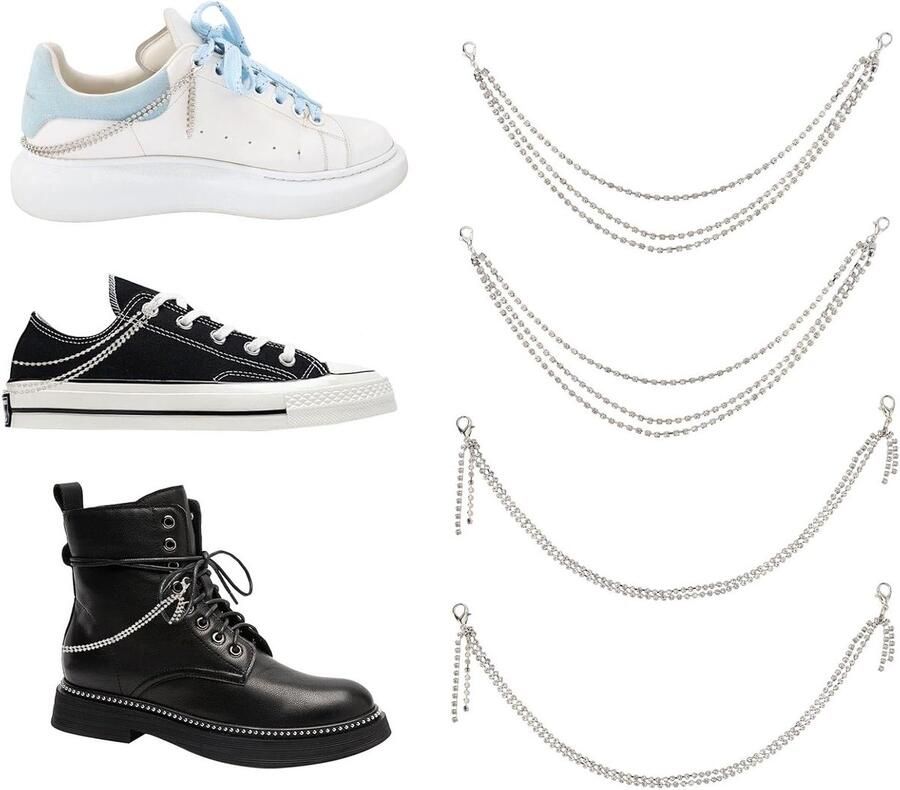 Metalen Schoenkettingen voor Dames DIY Gothic Accessoires voor Sneakers en Laarzen Unieke Modejuwelen