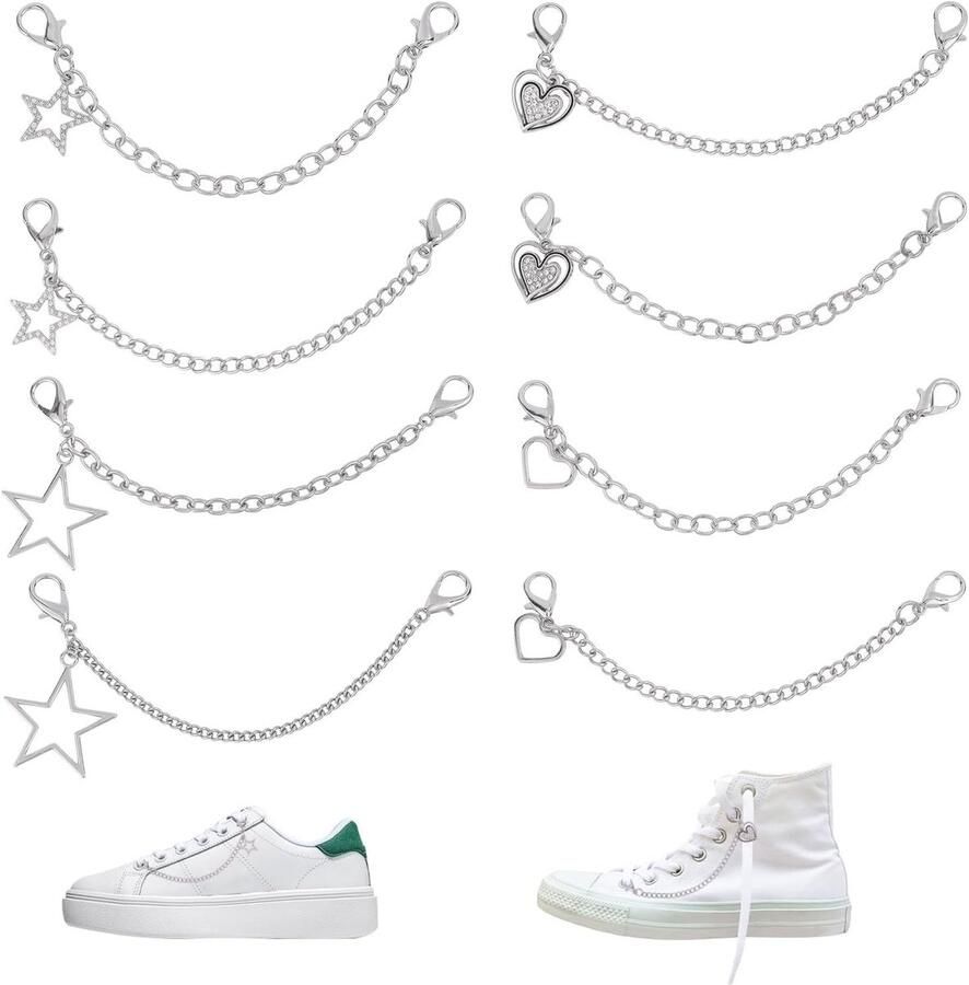 Metalen Schoenkettingen voor Dames DIY Gothic Accessoires voor Sneakers en Laarzen Unieke Sieraden