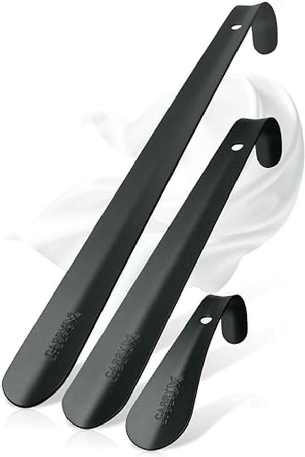 Metalen Schoenlepels Set van 3 Roestvrij Staal Zwart