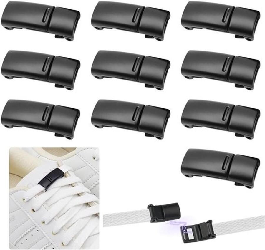 Metalen vetercapsules Capsulegesp Magnetische sluiting Kinderschoenen Sportschoenen Wandelschoenen Zwart