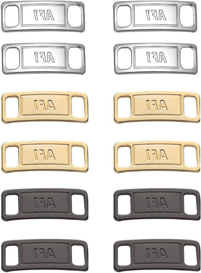 Metalen vetergespen voor sportschoenen Set van 12 stuks in 3 kleuren Decoratieve accessoires voor schoenen Geschikt voor kinderen en volwassenen