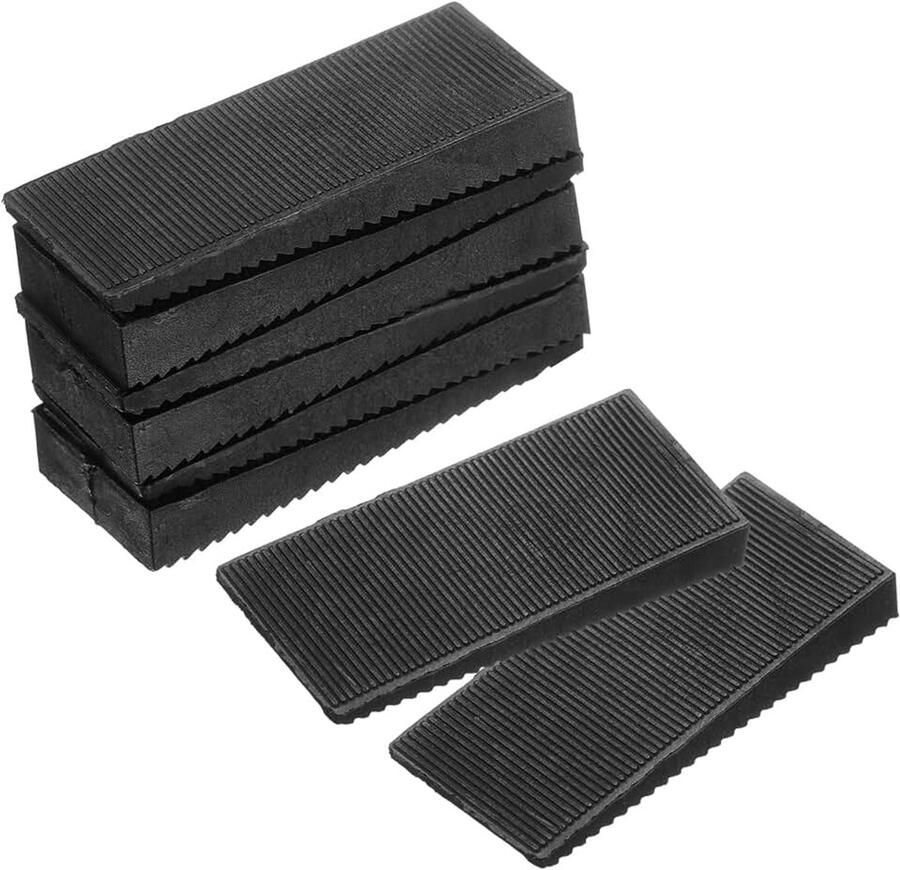 Meubelbalancer 8 stuks zwarte kunststof wiggen stabiel en antislip voor ongelijke tafels commodepoten en doe-het-zelf andere meubels (50 x 22 x 7 mm)