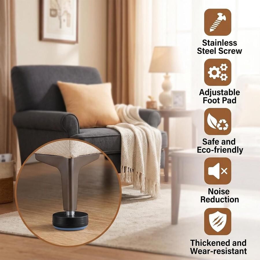 Meubelglijders 16 stuks 20 mm Teflonglijders met schroefdraad M6 PTFE vloerglijders voor stoelen tafel en meubelvloeren hoogwaardige stoelglijders ter bescherming van tapijten en harde