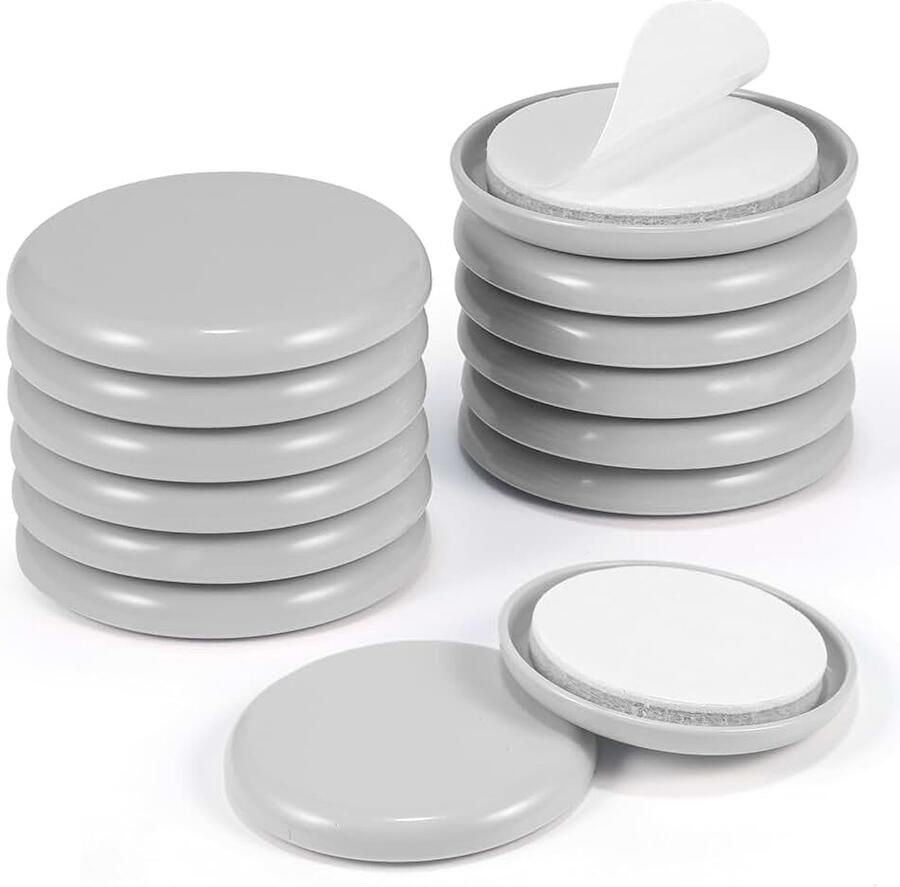 Meubelglijders zelfklevend 44 mm meubelglijders voor meubels op tapijten en houten vloeren 12 stuks rond