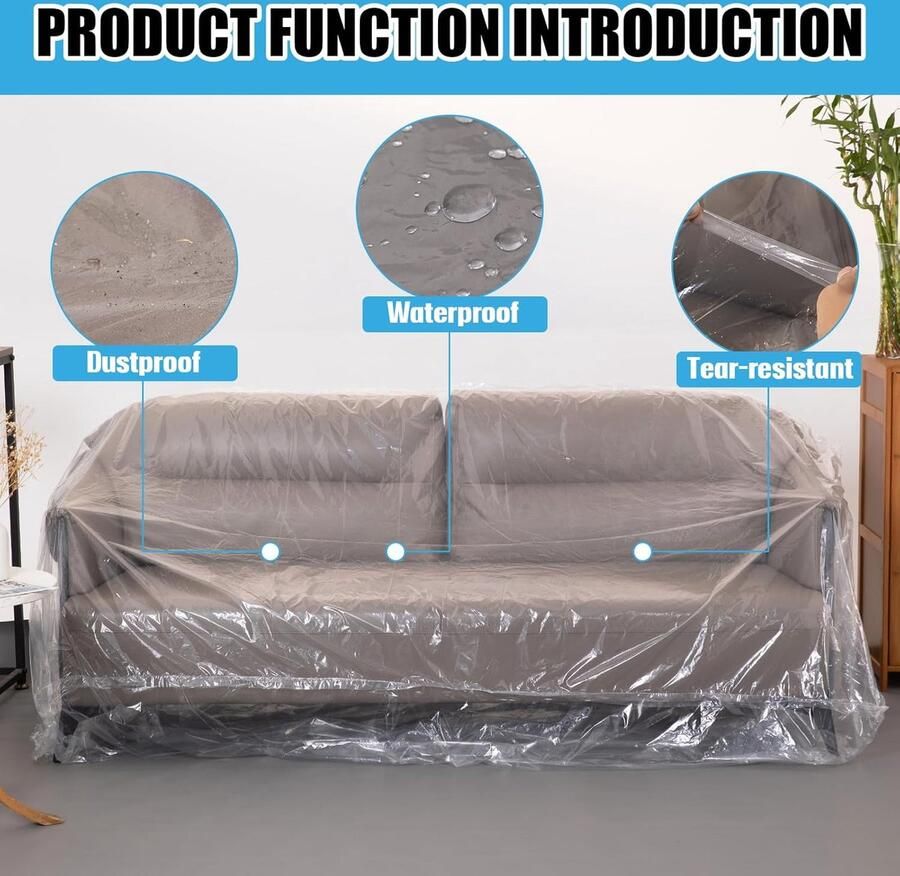 Meubelhoezen stoelhoezen voor beweegbare opslag waterdicht stofdicht heldere bewegende zakken voor stoel of reliner extra groot 173 x 107 x (loveseat)