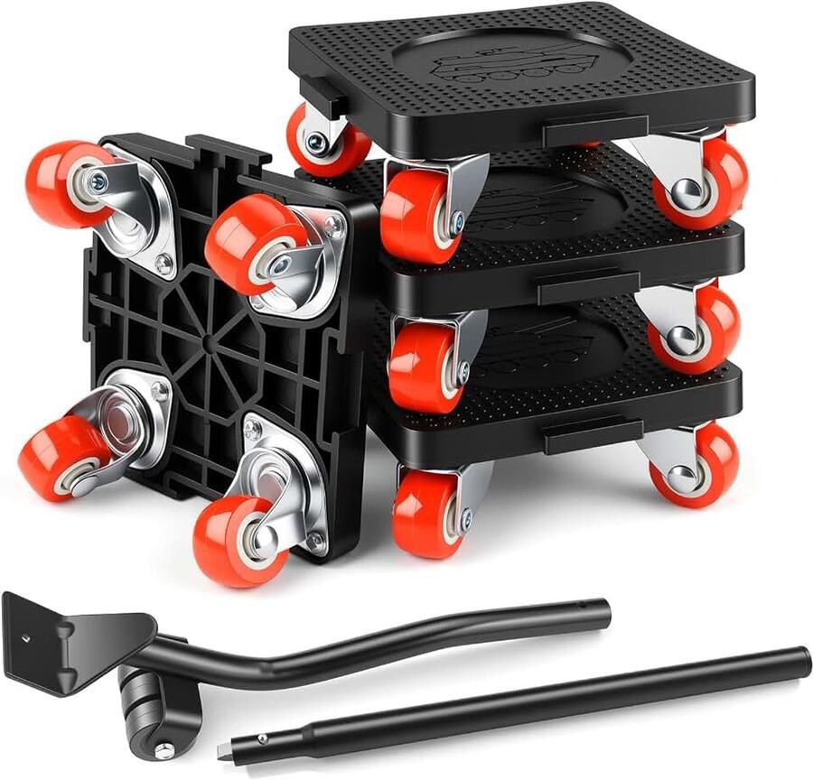 Meubellift voor zware meubels transportwielen met uittrekbare breekstang 360 graden draaibaar draagvermogen van 800 kg voor banken kasten en koelkasten om te verplaatsen
