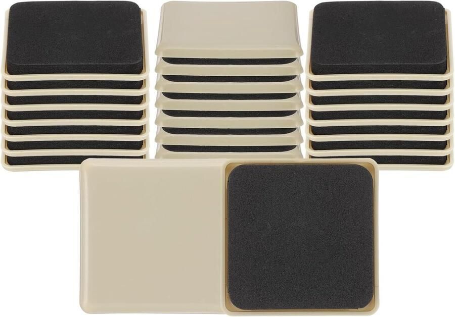 Meubelschuifregelaars 24 stuks 24 stuks vierkant herbruikbaar bewegende meubelschuifregelaar padbeschermers voor tapijt zware meubels verhuizer vloerbeschermers oppervlaktebescherming